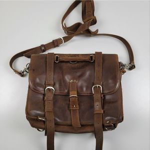 Men's Extra Large Saddle Leather Briefcase Messenger Laptop Handbag Backpack Bag